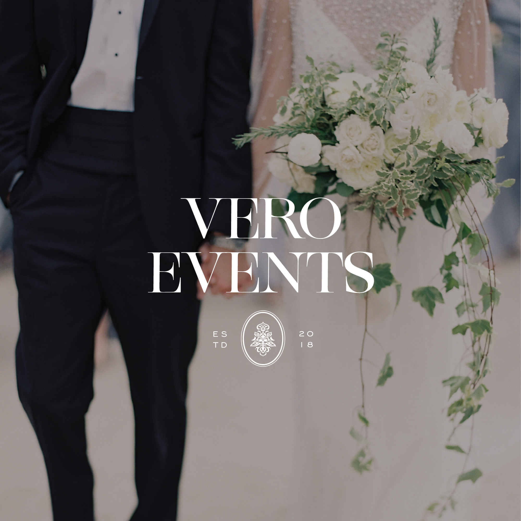 Brand design and business name for Vero Events, a wedding planning and floral business.