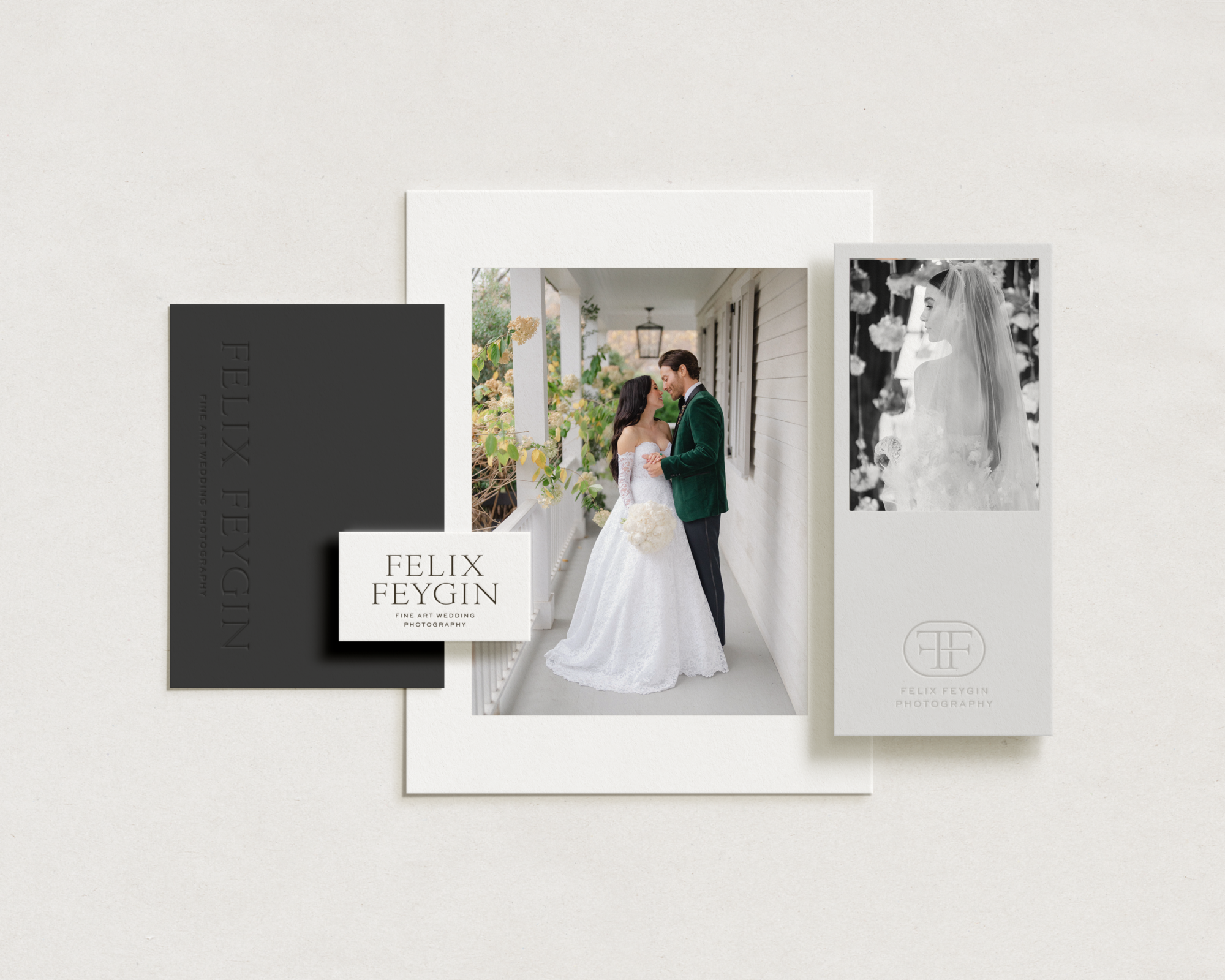 Brand design and business name for Felix Feygin Photography, a wedding photography business.