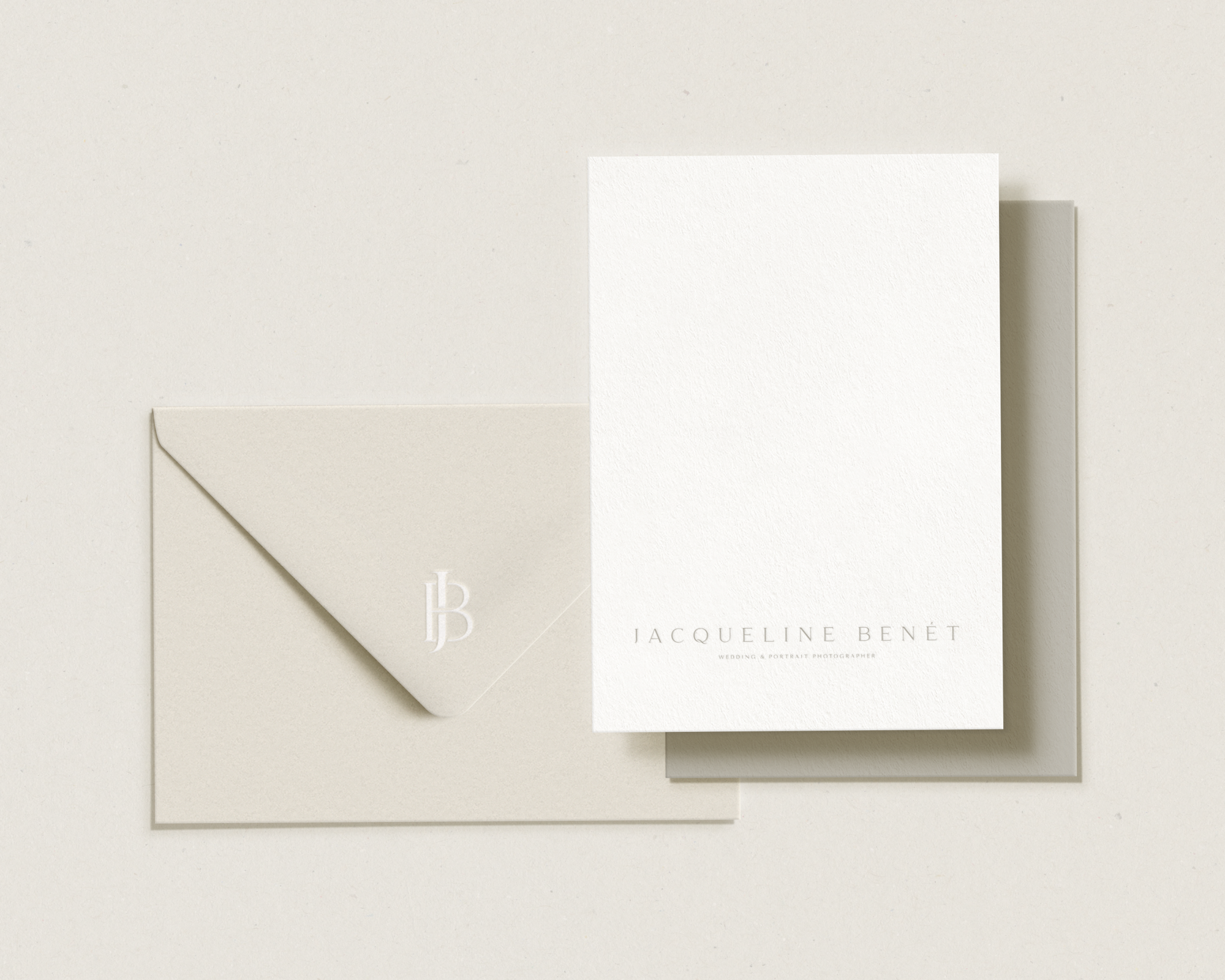 Brand design and business name for Jacqueling Benét Photography, a wedding photography business.